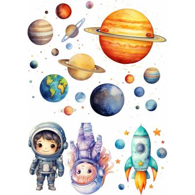 DTF transfer Astronaut /nažehľovačka Nálepka - výška: A5
