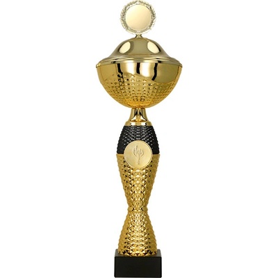 Kovový pohár s poklicí Zlato-černý 18 cm 8 cm