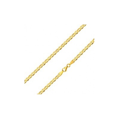 Šperky eshop Retiazka zo žltého zlata lesklé oválne očká s paličkou uprostred GG100.05