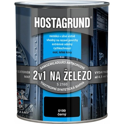 Barvy a laky Hostivař 2v1 S2160 0,6l černý 0199