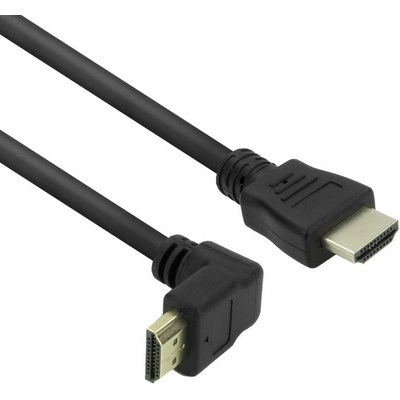 ACT Кабел ACT AK3676, от HDMI(м) към HDMI(м), 1m, черен, 4K@60Hz, ъглов (AK3676)