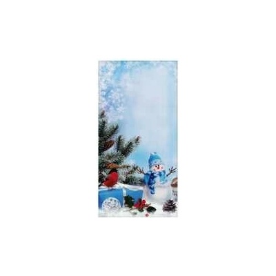 Mikulášsky sáček PP 21x40 cm - sněhulák s dárkem