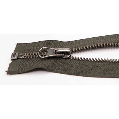 Deliteľný kovový starokovový zips č.5 viac farieb - dĺžka (30 - 100 cm) 75 cm Temná khaki antracitová