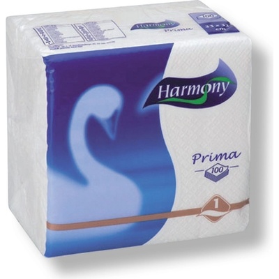 Harmony ubrousky bílé Prima 100ks 33x33cm