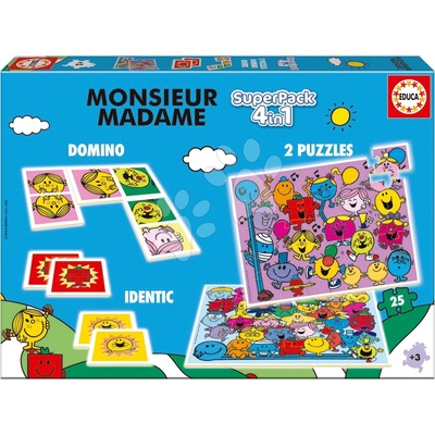 Educa Superpack 4v1 Monsieur Madame domino pexeso a 2 s 25 dílky