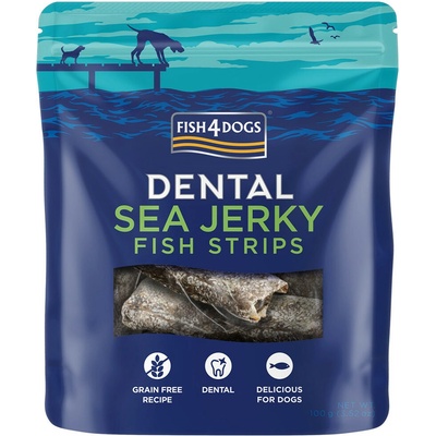 4Dogs Maškrty pre psov Fish Dental Sea Jerky Fish Strips 100 g