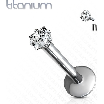 Šperky4U piercing do brady labreta titan čtverec TIT1046-1206