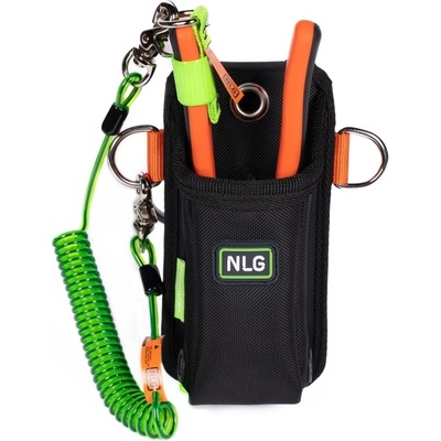 Pouzdro NLG na nářadí s rohatkou a nosností 5 kg – nylon, zeleno-černá, 220×100×50 mm