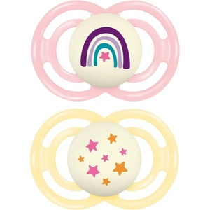 MAM Perfect Night 16+ months биберон Pink/ Yellow 2 бр