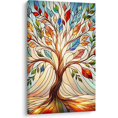 Obraz strom života s pestrobarevným listím - 60x90