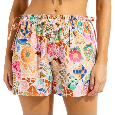 Seafolly Дамски къси панталони Seafolly Beach Bohème Side Drawstring Shorts - Parfait Pink (112-4374-0113)
