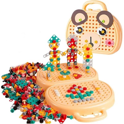 CAB Toys stavebnica s náradím Macko 203 ks