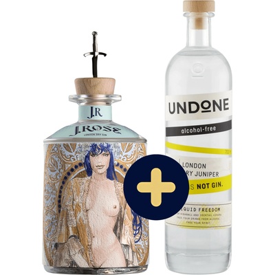 J.Rose Artisan Gin No.2 + Undone No.2 Not Gin (set 1 x 0.7 l, 1 x 0.7 l)