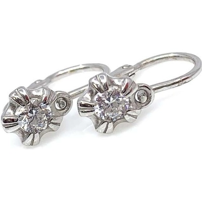 Jan Kos jewellery zlaté náušnice s bílým kamenem 59620563