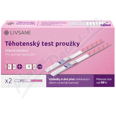 Livsane Test těhotenský včasný proužky 2 ks