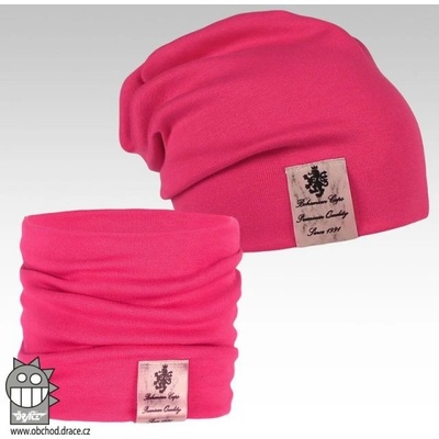 Pastels double set čepice a nákrčníku vzor 13 malinová