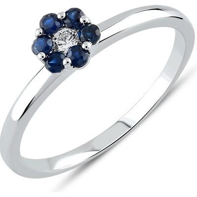 Lillian Vassago Prsten se safírem a brilianty zlato LLV59 DR005WS