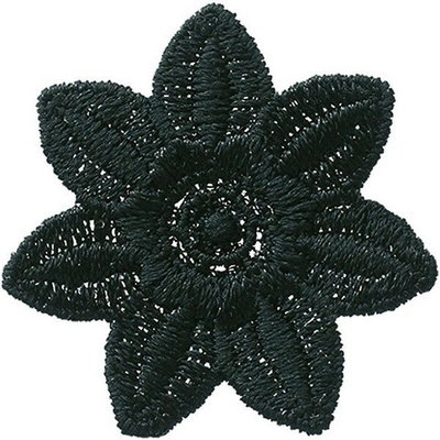 Nažehlovačka Čipkový kvet čierny 3,6 x 3,6 cm Monoquick