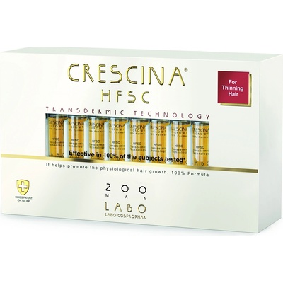 Crescina Transdermic 200 Re-Growth starostlivosť pre podporu rastu vlasov pre mužov 20 x 3,5 ml