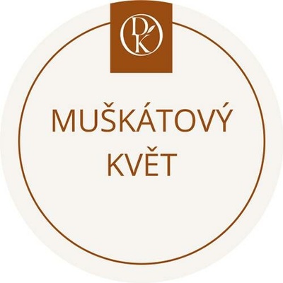 Davídkovo koření Etiketa Muškátový květ béžová průměr 4,5 cm 1 ks