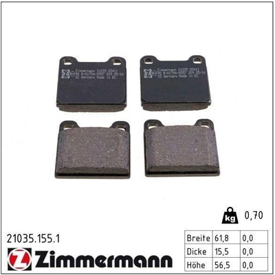 Sada brzdových destiček, kotoučová brzda ZIMMERMANN 21035.155.1 (210351551)
