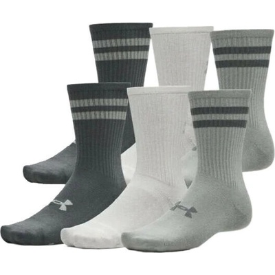 Under Armour ponožky Essential 6pk Crew Titanium/Titanium/Clay Green
