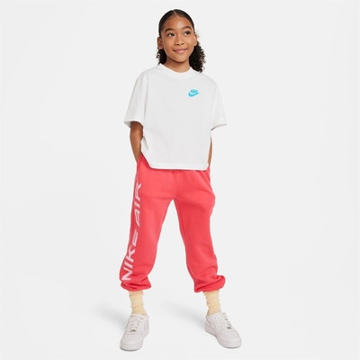 Nike Детска тениска Nike Sportswear Big Kids' (Girls') Boxy T-Shirt - White/Red