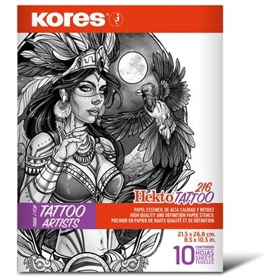 KORES Индиго за татуировки, 21, 5 x 26, 8 cm, KORES "Tattoo", 10 листа 76237 (76237)