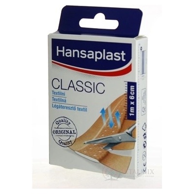 Beiersdorf Hansaplast CLASSIC náplasť textilná 6 cm x 1 m 1 ks