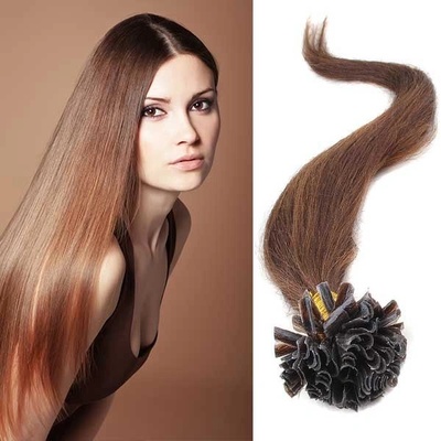 Girlshow Vlasy na metodu keratin 51 cm, kvalita Remy AAA, sada 100 ks x 0,5 g 4 hnědá 4 (čokoládově hnědá)