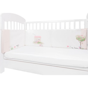 KikkaBoo Обиколник с дунапрен за бебешко легло Kikkaboo - 180 cm, My Home (41101080054)