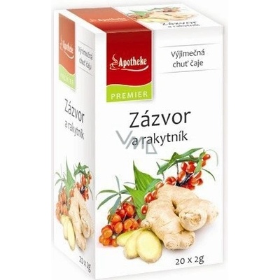 Apotheke Natur Zázvor a rakytník ovocný čaj napomáhá k trávení dýchání a duševní pohodě 20 x 2 g