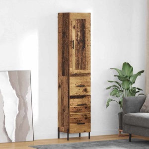 vidaXL Висок шкаф Старо дърво 34, 5 x 34 x 180 см Инженерна дървесина (3415758)