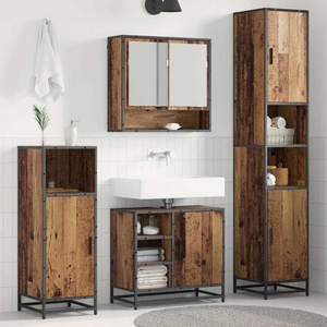 vidaXL Комплект мебели за баня 3 бр. Старо дърво 35 x 37, 5 x 188, 5 см (3402438)