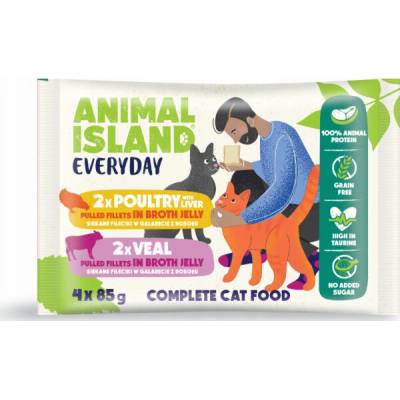 ANIMAL ISLAND Everyday Veal and poultry with liver Box 4 x 85 g