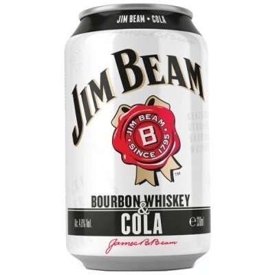 Jim Beam Bourbon & whisky and Cola 4,5% 0,33 l (holá láhev)