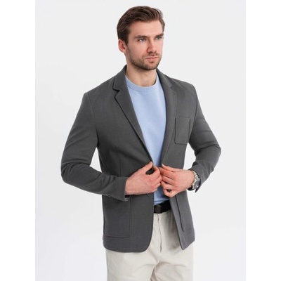 Športové grafitové slim fit sako V1 BLZB-0101