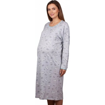 Макси нощница за кърмене с дълъг ръкав и котета