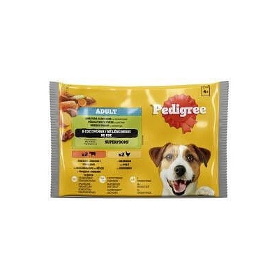 PEDIGREE Мокра храна за кучета в сос Pedigree пауч с говеждо, пиле и зеленчуци 4 х 100 г
