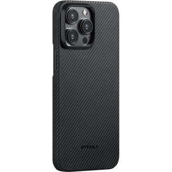 PITAKA Magsafe Калъф за iPhone 15 Pro Max, Pitaka MagEZ 4 Case Black-Gray Twill, Черен (KI1501PMA)