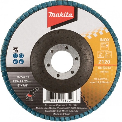 MAKITA D-74251 BRÚSNY KOTÚČ LAMELOVÝ 125x22,23mm zrnitosť 120 Zirkon
