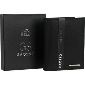 Barebag GROSSO kožená pánska matná peňaženka RFID v krabičke čierna