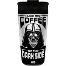 CurePink Nerezový cestovní hrnek Star Wars Hvězdné války I Like My Coffee On The Dark Side 450 ml