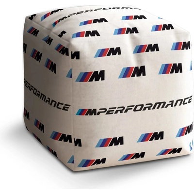 Sablio Taburet Cube MPERFORMANCE biely vzor: 40x40x40 cm