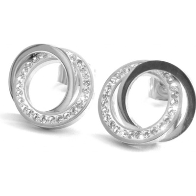 Steel Jewelry náušnice propojené kroužky z chirurgické oceli NS111121