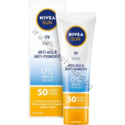 Nivea Крем Nivea Sun UV Face Q10 Anti-Age & Anti-Pigments SPF 50, p/n NI-86086 - Слънцезащитен хидратиращ крем за лице с Q10 (NI-86086)