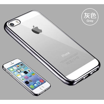 Pouzdro Telekryty Silikonové - Metal Ring iPhone 5 / 5S / SE stříbrné