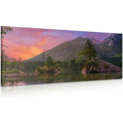 Obraz západ slunce nad horskou krajinou - 140x70