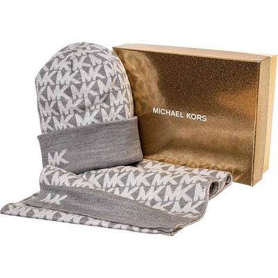 Michael Kors dámský set čepice a šála šedý