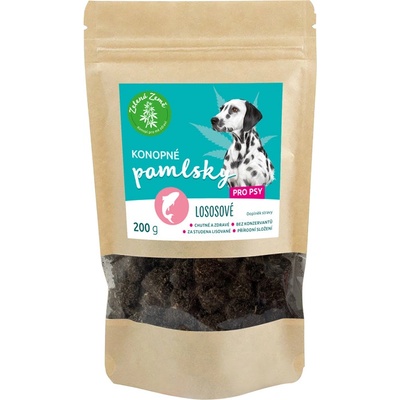 Zelená Země konopné maškrty pre psov s lososom 200 g